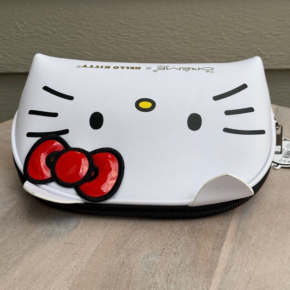Hello Kitty Creme Shop Makeup Bag Red Bow Cosmetic Toiletry New - Picture 6 of 11